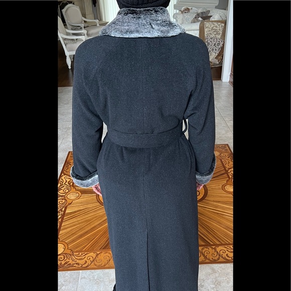 NWOT BARRAYA Wool/Cashmere Women’s Charcoal Gray Coat Sz 12 - Picture 2 of 11